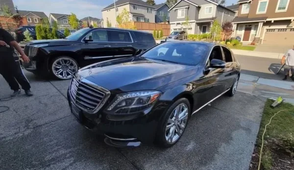 Mercedes finished after a two-bucket exterior wash and decontamination in Oakland