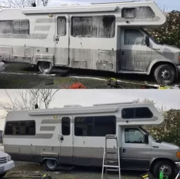 Truck finished after a quick mobile wash in Oakland, ready for the next rideshare shift